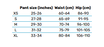 2025 Oneill Womens Bottoms  Size Chart